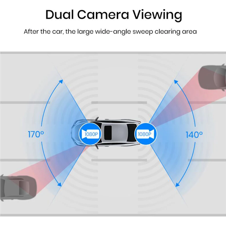 QUIDUX 1" сенсорный экран 1080P зеркало заднего вида, Автомобильный видеорегистратор, камера с двумя объективами, автомобильная камера, видеорегистратор с резервной камерой 1080p