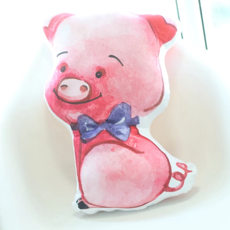38cm/52cm Lovely Piggy Pillow Cartoon Animal Double Printing Pig Baby Nap Pillow Doll Kid Toy