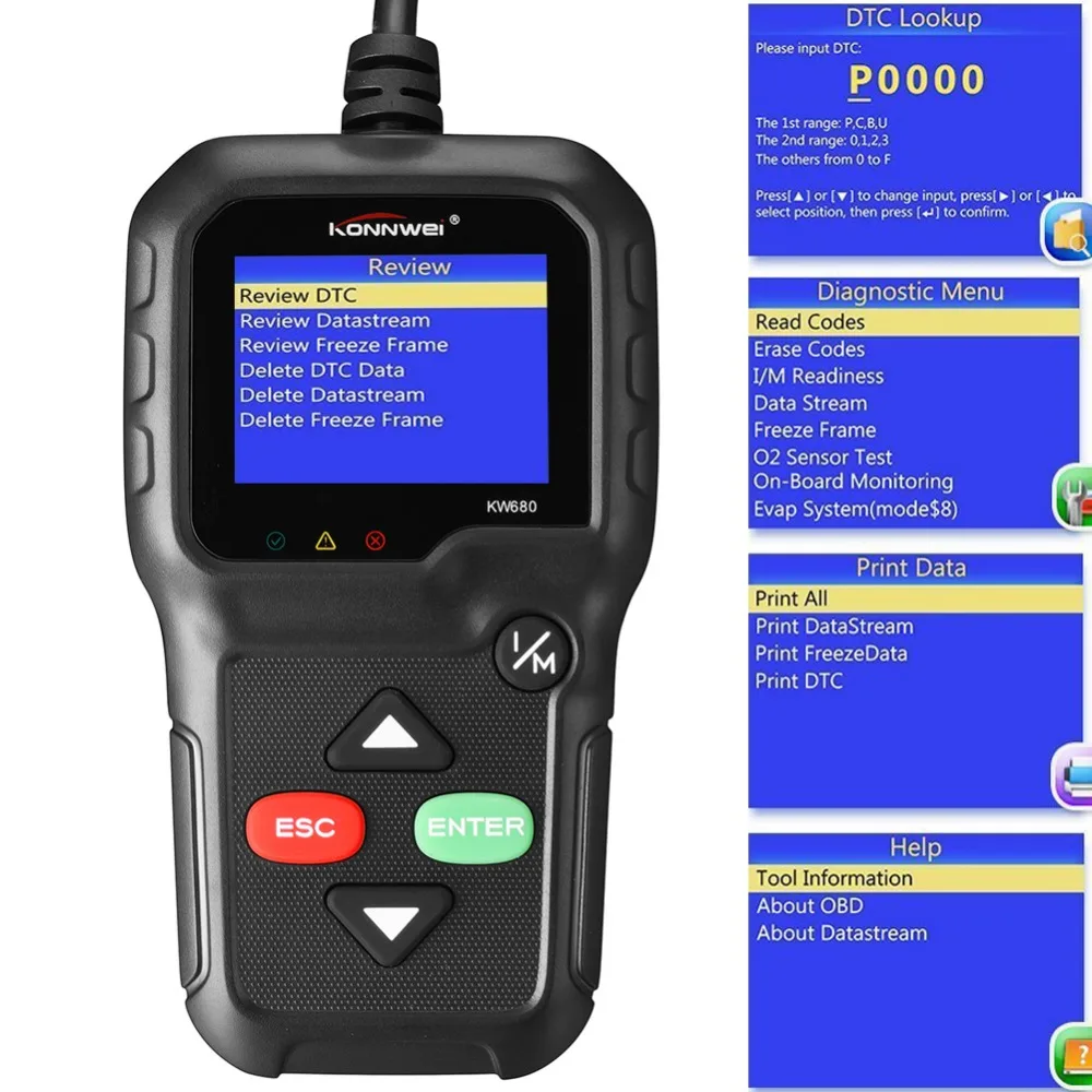 Лучший OBD2 сканер KW680 Anto диагностические автомобильные сканеры Инструменты OBDII