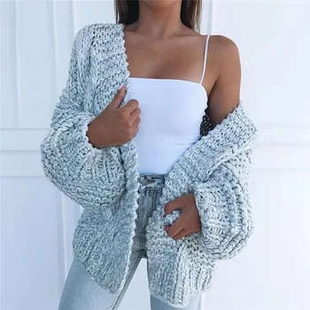 

Autumn Winter long Sleeve Knitwear Cardigan Women smooth Knitted Sweater design Cardigan Female Jumper Coat pink