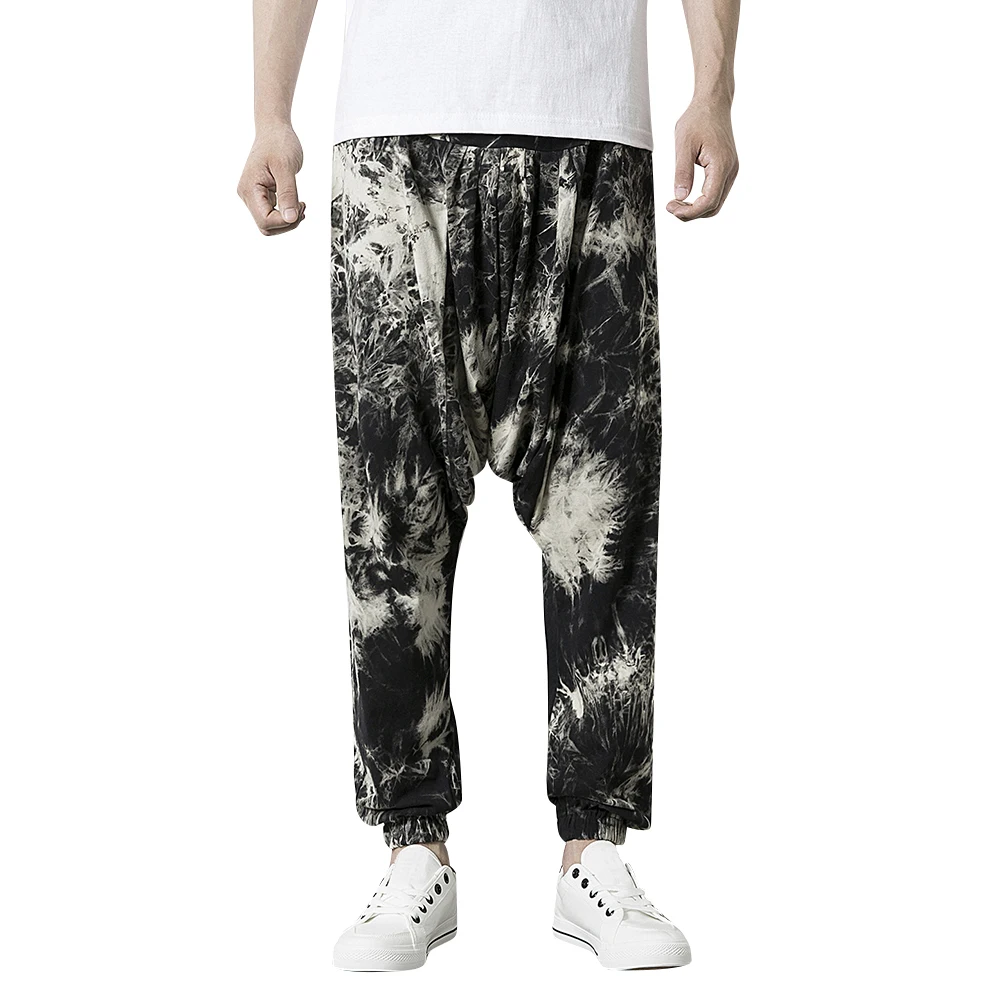 Уличные хип-хоп шаровары мужские модные свободные широкие брюки Pantalones Hombre винтажные повседневные штаны с принтом граффити