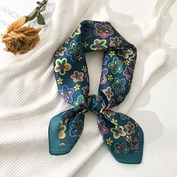 

Retro small square scarf women's thin silk scarf spring and autumn and winter new style neckband decoration neckbands scarves