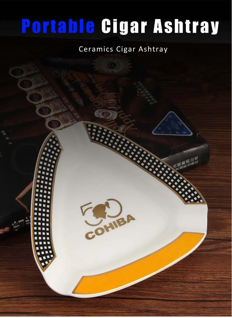 COHIBA большая пепельница уличная пепельница для сигарет портативный 3 Держатель для сигар подставка пепельница роскошный стол Cenicero gadгаты для сигар