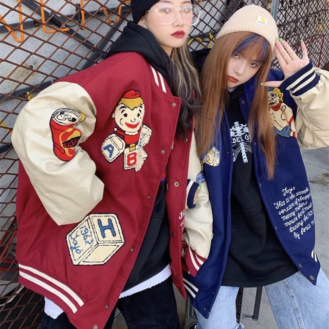 Baseball Uniform Girl Fall And Winter Varsity Jacket 2023 New Teen Vintage  Thick Hooded Coat Bomber Jacket Women Clothing - Jackets - AliExpress