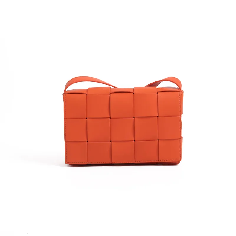 SXCNN стиль женские сумки на плечо из натуральной кожи Роскошные Сумки женские Сумки Дизайнерская большая клетчатая прошитая сумка через плечо - Цвет: orange