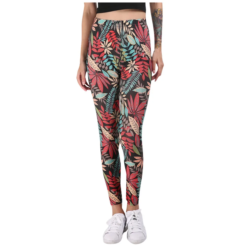 Ladies'printed, высокая талия, бедра, тянущиеся, под брюки, для бега, фитнеса, йоги, штаны для спортзала, спортивные Леггинсы, женские штаны, calzas deportivas# F