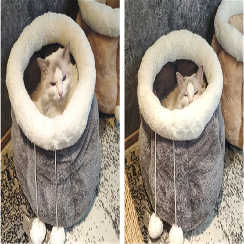 Зимний теплый спальный мешок для кошки(M74