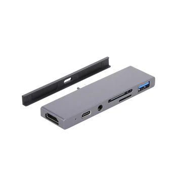 

Portable Multiple ports Aluminum Alloy 5Gbps 6 in1 USB-C HUB Type-C to USB 3.0 SD/Micro SD 3.5mm Laptop PC Adapter Converter