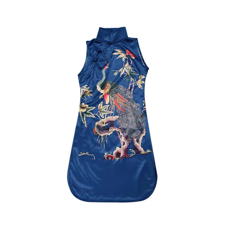 Роскошное женское вечернее платье с традиционным китайским принтом Cheongsam Vestido атласное изысканное Qipao национальное вечернее платье - Цвет: Top