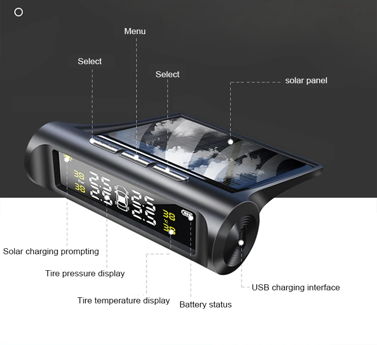 Лучшая TPMS автомобильная система контроля давления в шинах Система охранной Сигнализации s цифровой дисплей давления в шинах солнечная энергия
