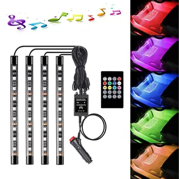 

Car Interior Lights 36 LEDs DC 12V Car Floor Atmosphere Glow Neon lights Multicolor Music Car LED Strip Lights Underdash