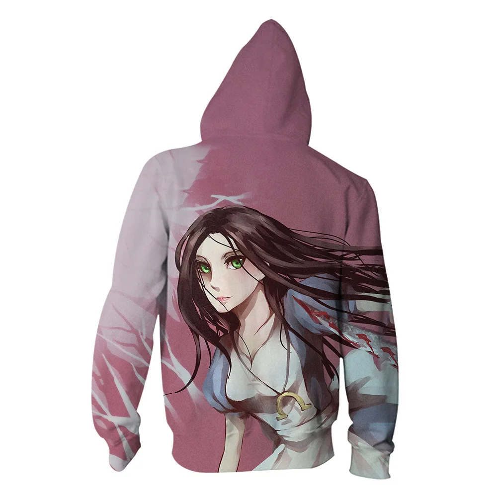 Alice Madness Returns Костюмы 3D печать Алиса толстовки куртка Косплей Хэллоуин для мужчин и женщин толстовки кофты хип-хоп пальто