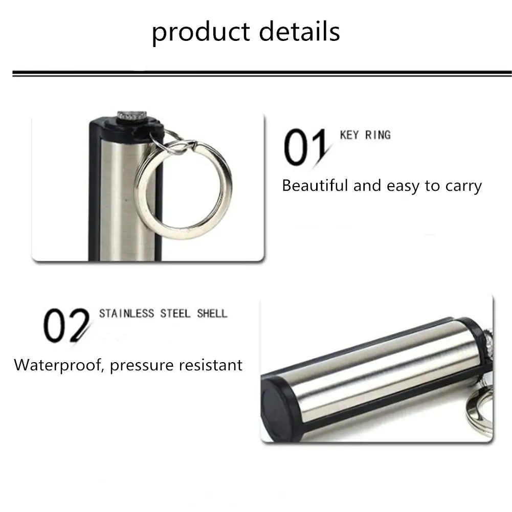 Steel Fire Starter Flint Match Lighter Keychain Camping Emergency Survival Gear