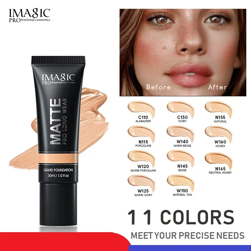 IMAGIC Liquid Foundation Natural Brightening Base Makeup Lasting Waterproof Face Beauty Makeup Foundation Cream Official Product