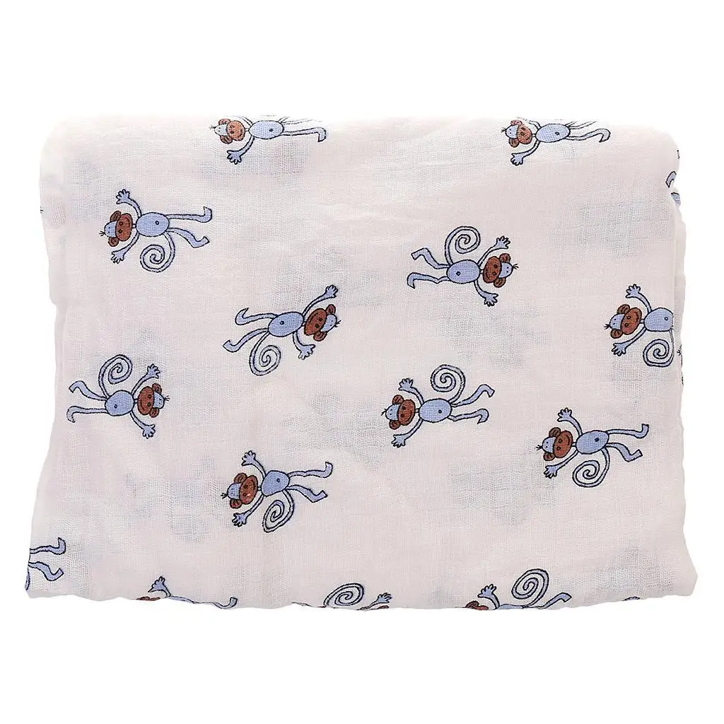 Детское банное полотенце с цветочным принтом, мягкое Двухслойное хлопковое теплое одеяло для новорожденных, многофункциональное банное полотенце 115x115 см