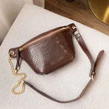 Новая женская сумка на груди из крокодиловой кожи, сумка на плечо, повседневные поясные сумки для девочек, женская сумка из кожи аллигатора, нательная сумка, поясная сумка