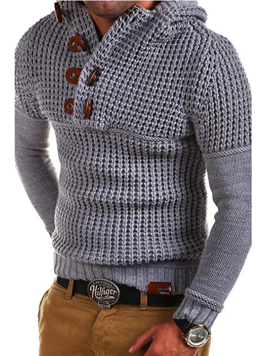 ZOGAA осень зима мужские вязаные свитера Новое модное повседневное обтягивающее свитера с капюшоном мужской теплый толстый пуловер Свитера с капюшоном
