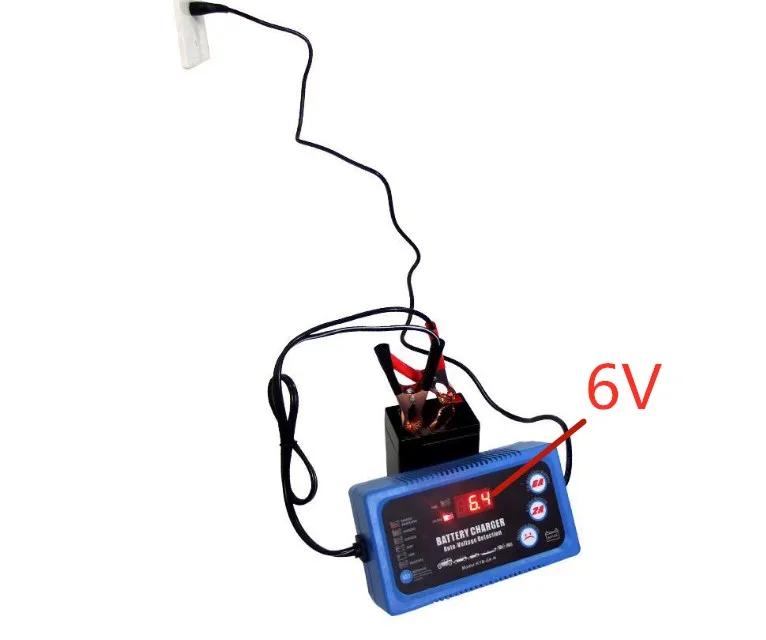  6V 12V Smart Car Motorcycle Battery Charger Full Automatic 2A 6A Lead-Acid AGM GEL Dry Batteries Po