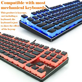 

1 Set Replaceable PBT Pudding Keycaps 108 Transparent Lettering Keys Double Shot Backli Key Cap for Mechanical Keyboard