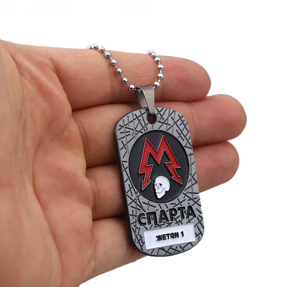 New Metro Exodus 2033 Necklace PC Russian Game Vintage Souvenir Metal Pendant Choker Men Jewelry Dog Tag Gift Link Chain kolye