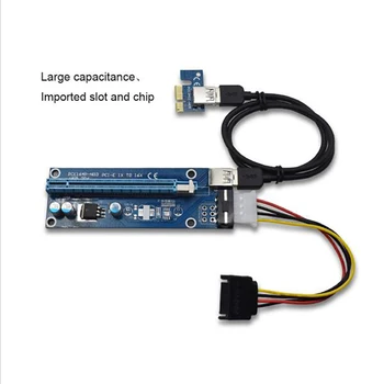 

PCI-E 1X to 16X Extension Cable Card USB 3.0 adapter card Dedicated Graphics Card Extension Cable Adapter