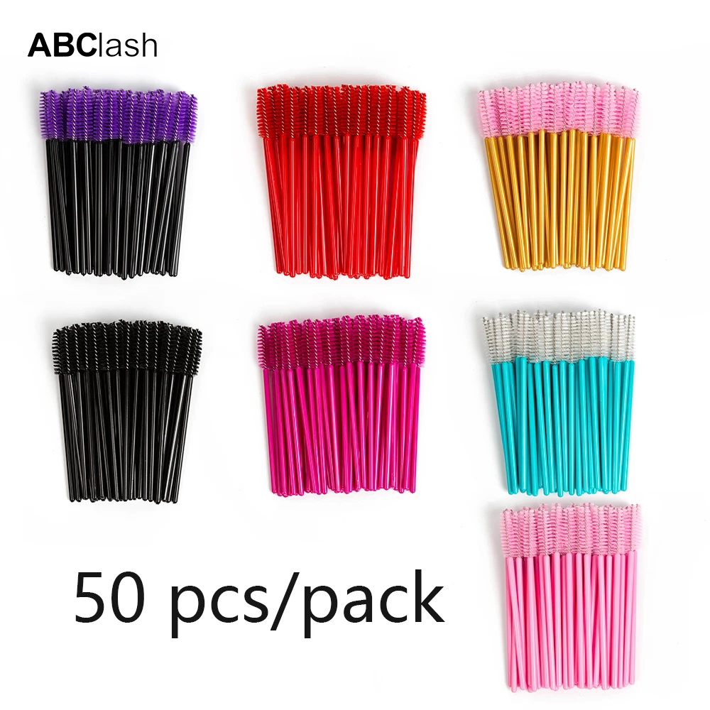 

50 Pcs Eyelash Extension Disposable Eyebrow Mascara brush Applicator Wand makeup Brushes care Eyes