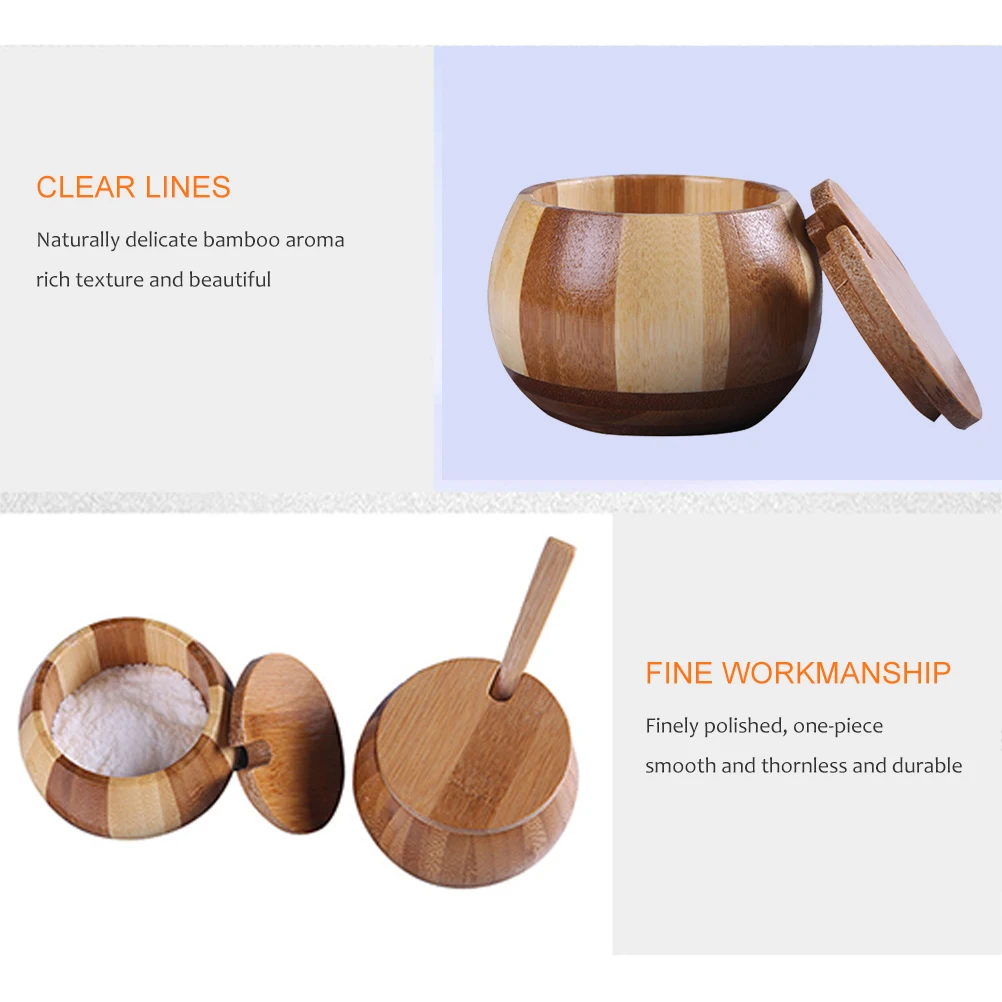 Деревянная банка для специй приправа с ложкой кухонный инструмент ящик хранения