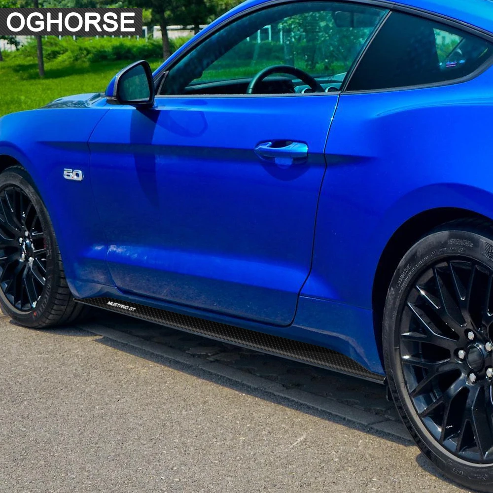 2 шт. наклейки с боковыми полосками на дверь Mustang GT Styling 5D Carbon виниловая наклейка на кузов автомобиля для Ford Mustang- аксессуары