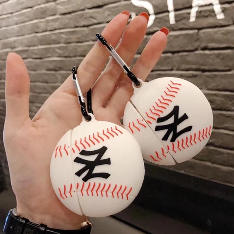 Бейсбольная модель+ чехол с крючком для AirPods 1 Bluetooth беспроводная гарнитура силиконовый чехол для зарядки для Airpods 2 защита от падения