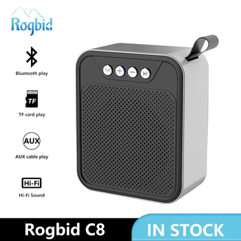 

Bluetooth speaker Hi-Fi metal mini portable wireless music play loudspeaker outdoor AUX TF FM Radio computer speaker Rogbid C8