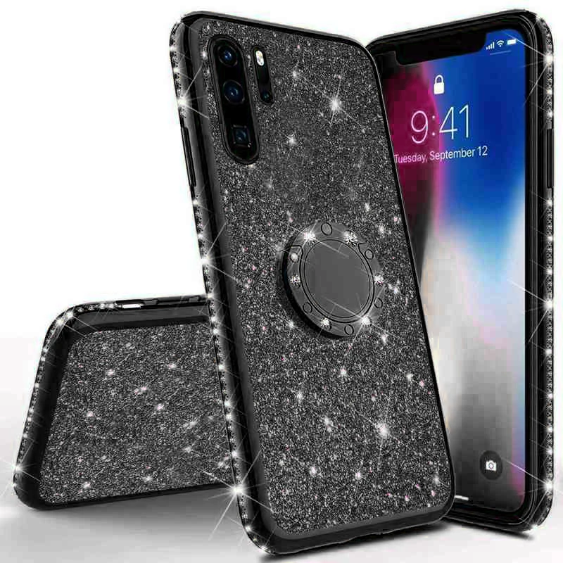 ZBlack Алмазный Мягкий блестящий чехол HONOR 7X 8X mate 20 10 Finger Ring Cover для HUAWEI P20 Lite P30 Pro P Smart Z P10 Nova 3 3i - Цвет: ZBlack