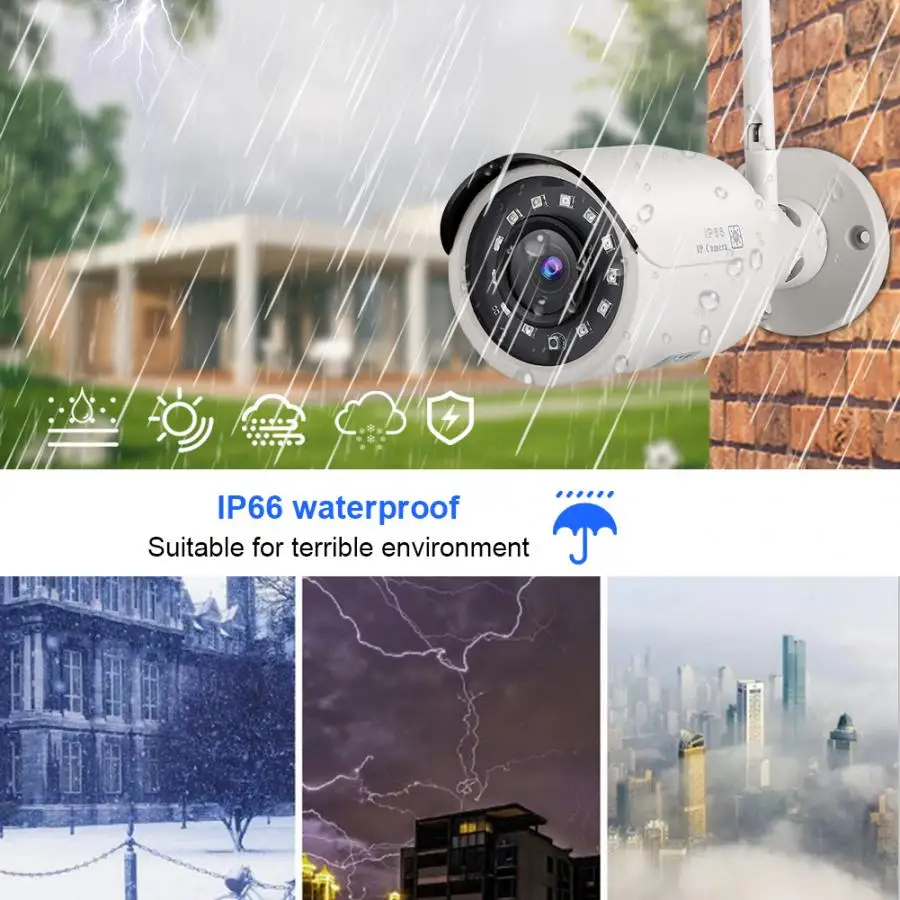 12.5in LCD Monitor 4CH Wifi NVR 1080P Wireless Security Camera System for Onvif 100-240V Wireless Camera
