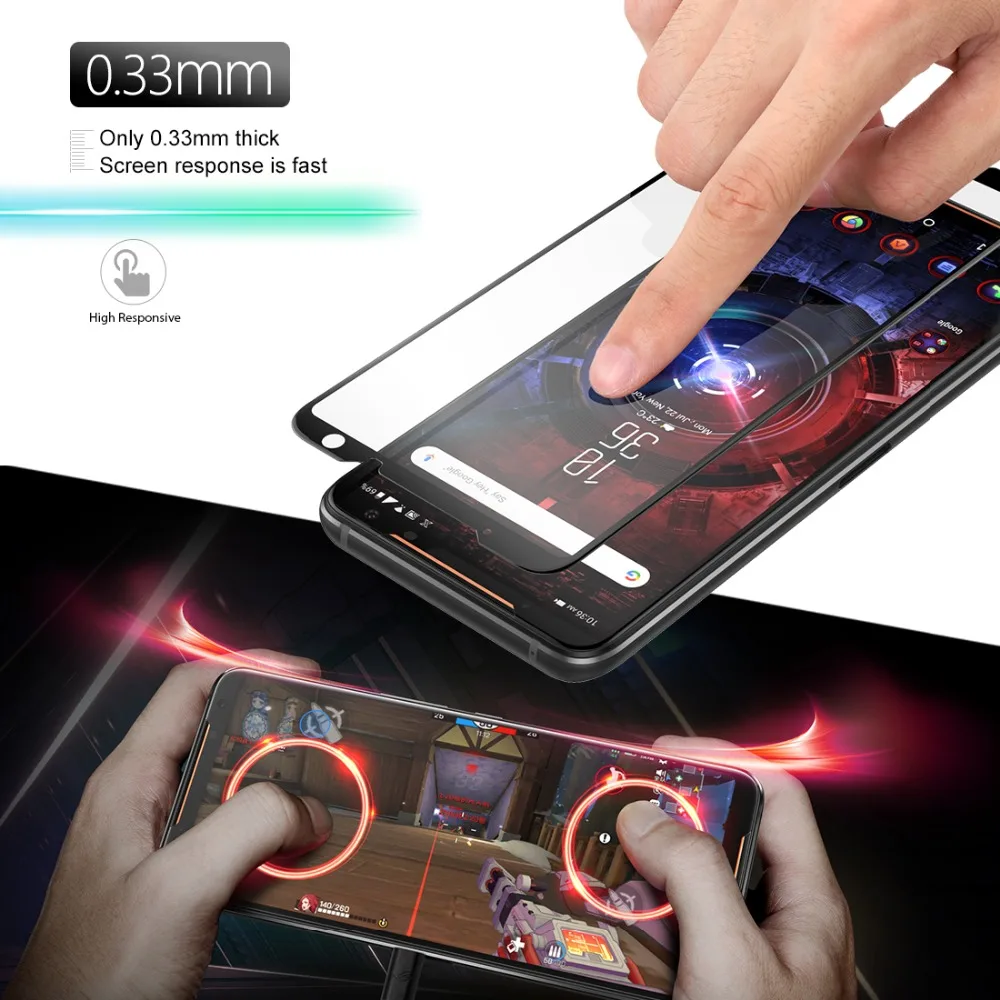 2 шт./лот, защитная пленка для экрана телефона asus ROG 2, закаленное стекло, пленка для asus rog 2, тонкая, ударопрочная, HD, против царапин