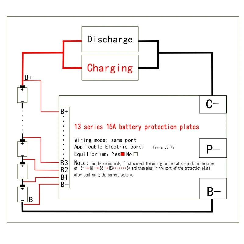 Buy 13S 48V 15A Li-Ion Lipolymer Battery Protection Board BMS PCB Board with Heatsink for E-Bike EScooter