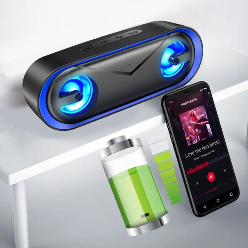 Bluetooth динамик беспроводной стерео Бас Hifi динамик Поддержка TF карта USB светодиодный светильник