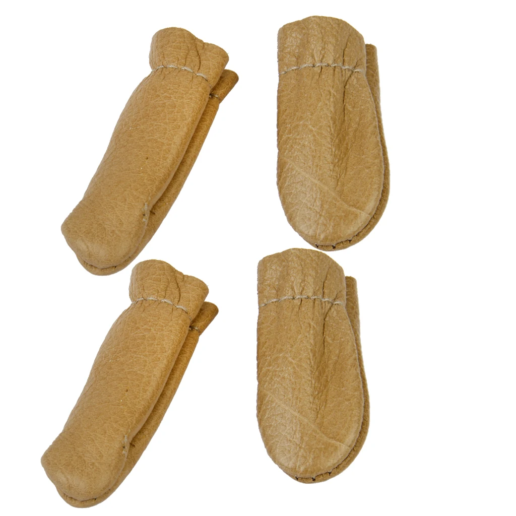 

2 Set Cowhide Leather Thumb & Finger Cots Covers Protector Hand Craft Tool