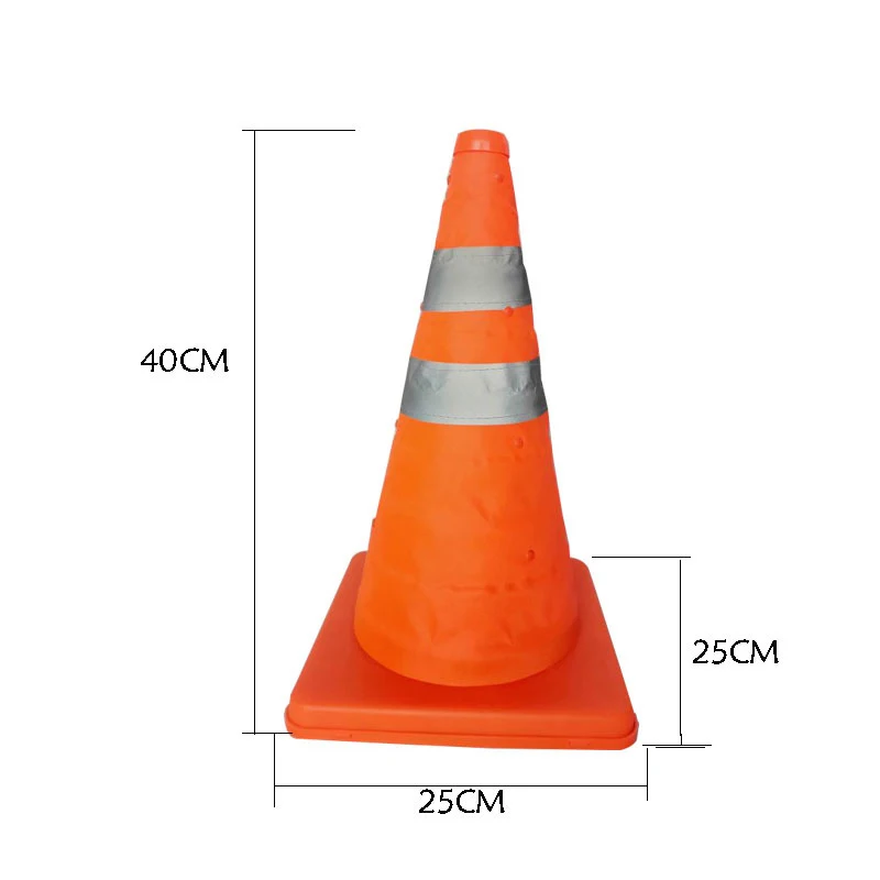 AMS-Reflective Cone 40Cm Warning Reflective Cone Traffic Movement Retractable Collapsible Convenient Storage