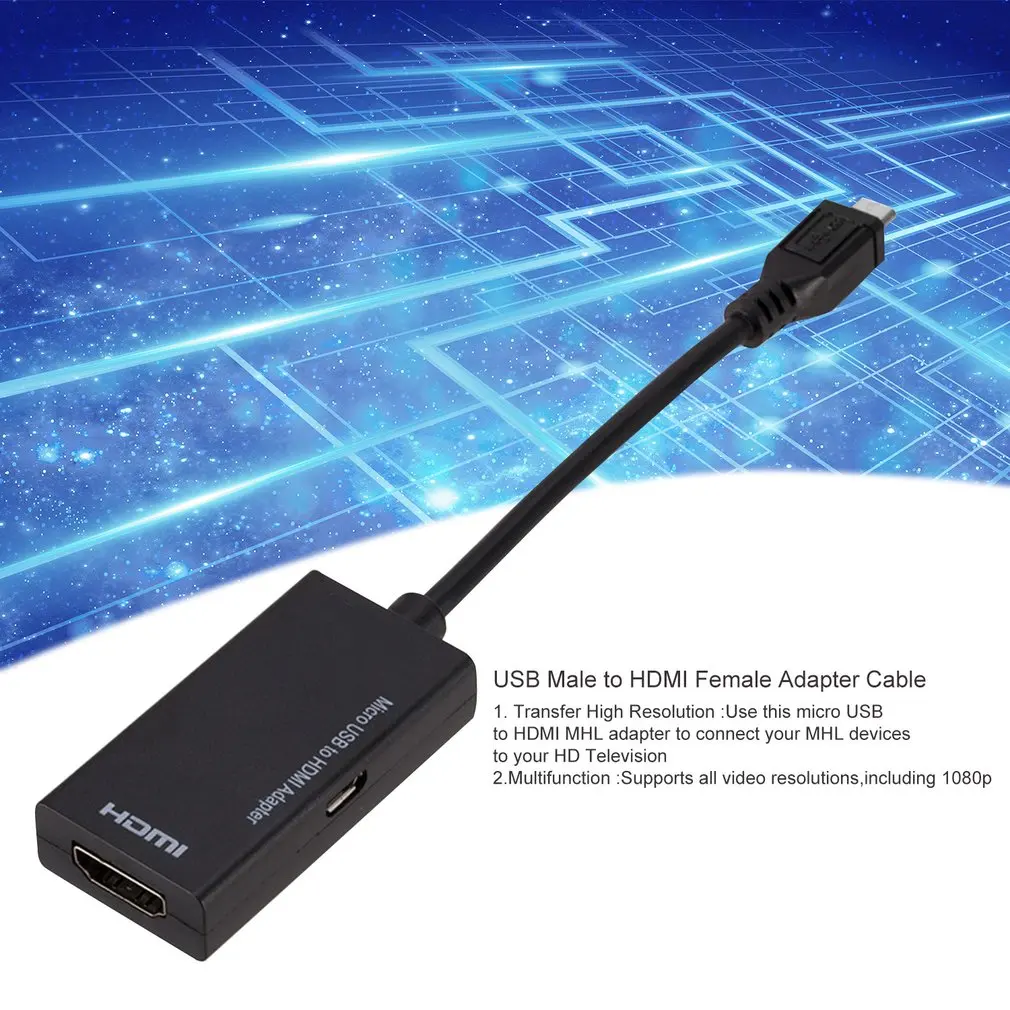 Micro USB Мужской к HDMI Женский адаптер кабель для Android смартфон для планшета телевизора HDMI Adater разъем преобразования линии