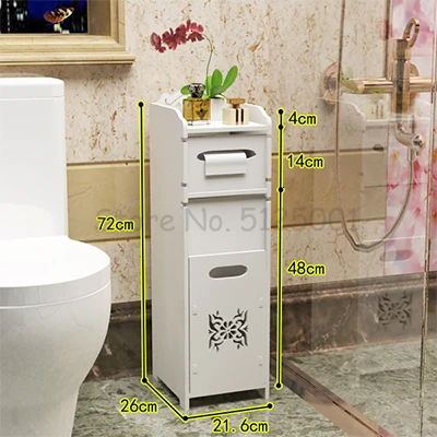 Creative Toilet Closestool Rack Bathroom Toilet Waterproof Landing Side Cabinet Receptacle Rack Punch-free Storage Cabinet - Цвет: Темно-серый