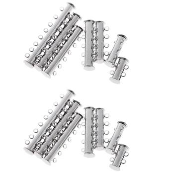 

14Pcs Slide Lock Clasps Multi 2-8 Strand Jewelry Making Hooks Findings DIY