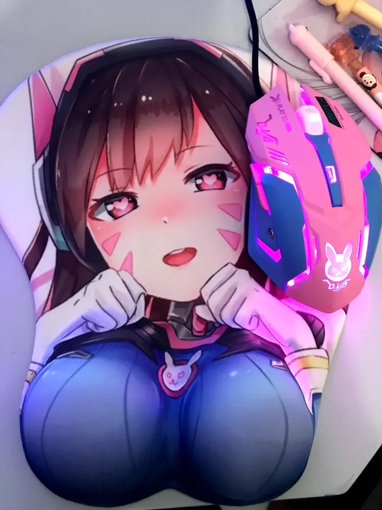 Аниме Коврик для мыши Overwatch D. VA 3D коврик для мыши силиконовый гель эргономичный коврик для мыши с поддержкой запястья dva коврик для мыши