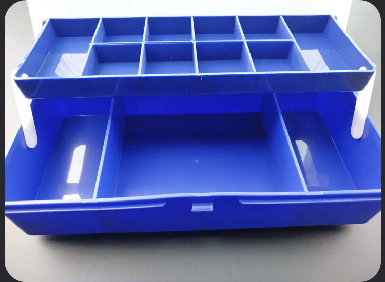 Hebei Cross Border Lure Box Transparent Plastic Double Layer Lure Storage Box Small Folding Bait Fishing Gear Wholesale