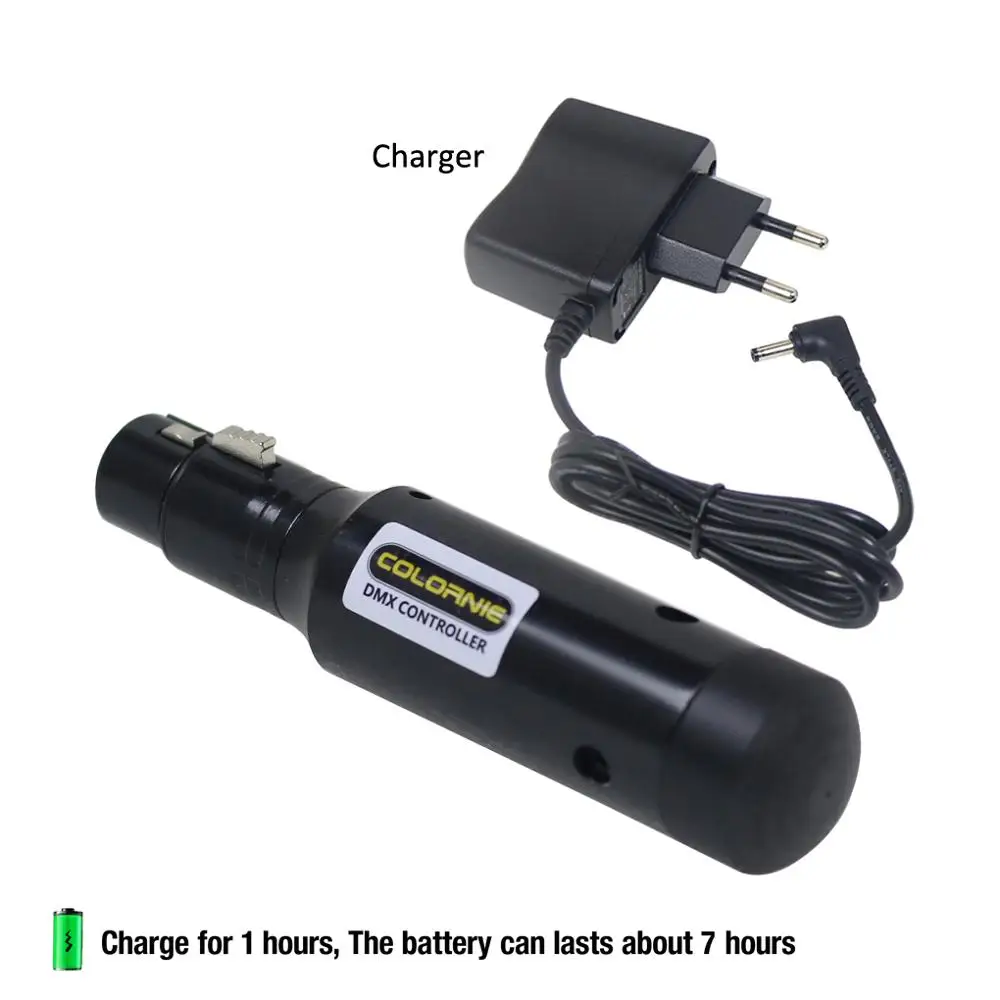 Recharge Battery Receiver 2.4G Wireless DMX512 Controller XLR Transmitter for Disco DJ Party Bar Light