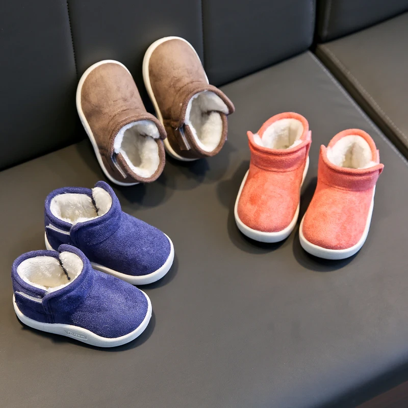 Baby Boy Girl Shoes New Warm Plush Cartoon Outdoor Baby Boots Snow Child Kids Slippers Soft Bottom Non-slip Cotton Infant Shoes