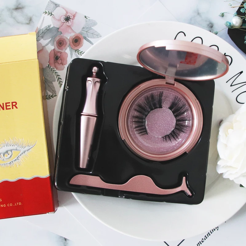 YIGANERJING Magnet False Eyelashes Eyeliner Tweezer Full Eye 5 Magnet Reusable Fake Eyelashes Set Eyelashes Extension 4