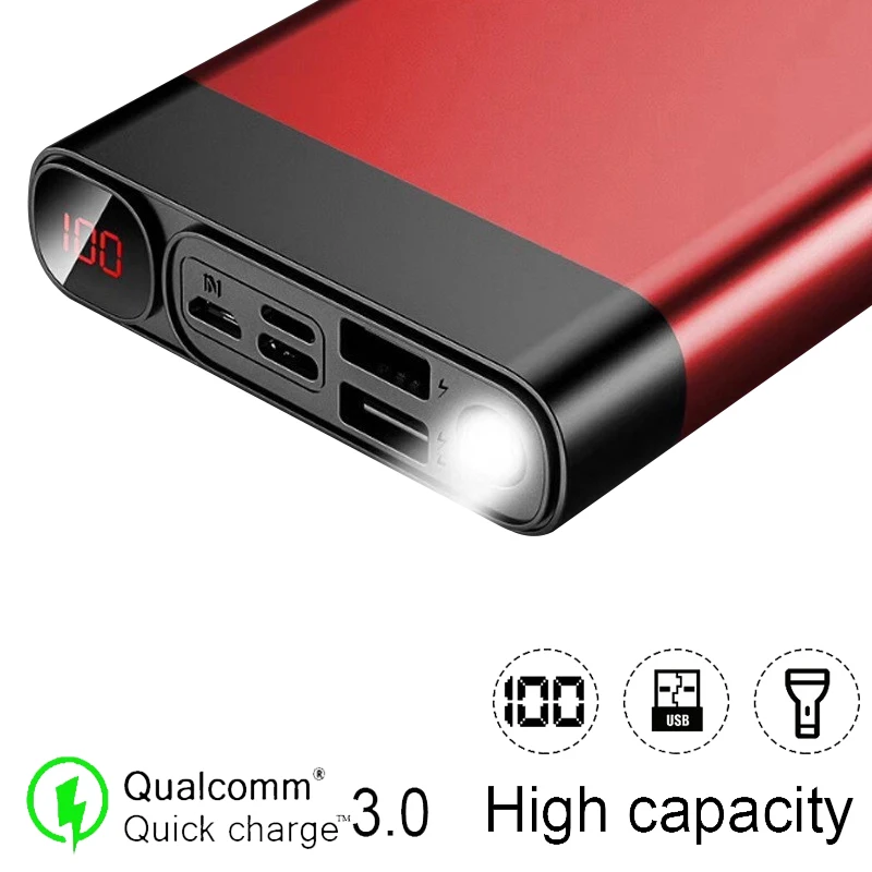 portable charger for android Large Capacity 80000mA Power Bank Portable Charger Flashlight External Fast Charging Battery Powerbank for IPhone Xiaomi Samsung 65w power bank