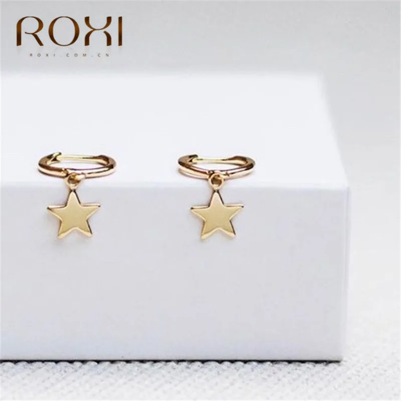 ROXI Серебро 925 пробы Серьги для женщин модные ювелирные изделия звезда очаровательные гвоздики серьги дружеский подарок круглые серьги