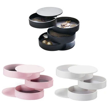 

4 Layers Jewelry Storage Box Makeup Organizer Ring Necklace Watch Jewelry Box