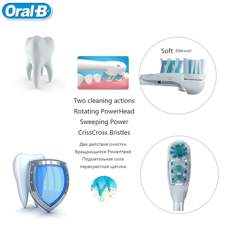 Oral B Electric Toothbrush Cross Action Toothbrush Dual Clean For Adult Battery Powered 4 Colors Oral B Electric Toothbrush Cross Action Toothbrush Dual Clean For Adult Battery Powered 4 Colors