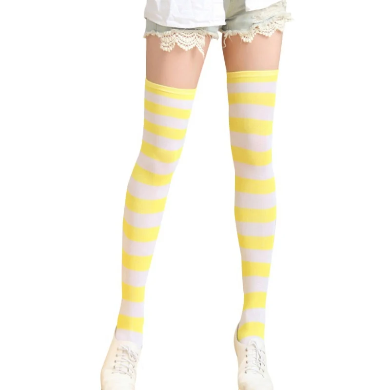 Японская цветная полосатая форма для девочек, повседневные облегающие длинные хлопковые носки осенне-зимние модные женские гетры-чулки, гольфы - Цвет: N